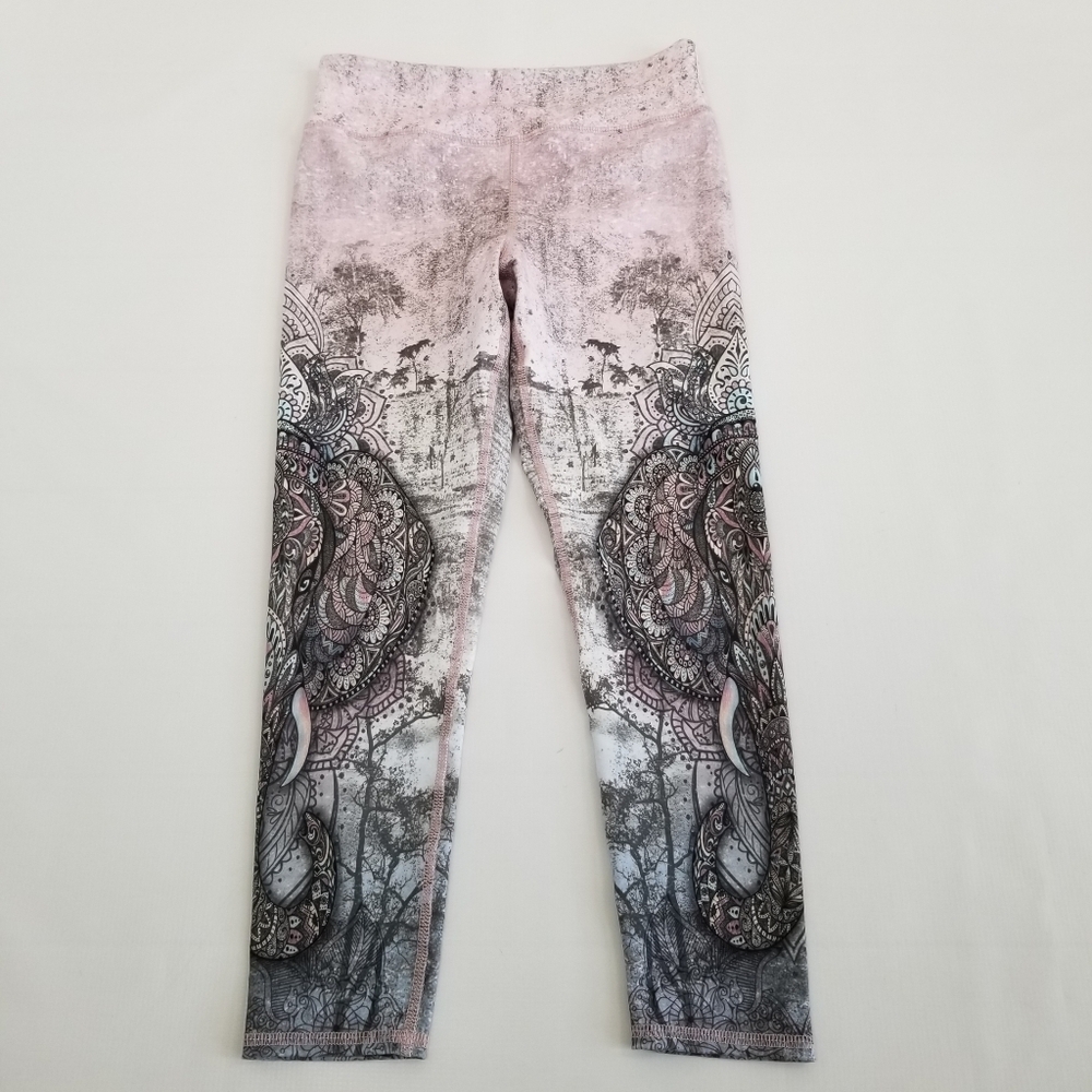 Evolution and Creation Elephant Print Leggings Medium